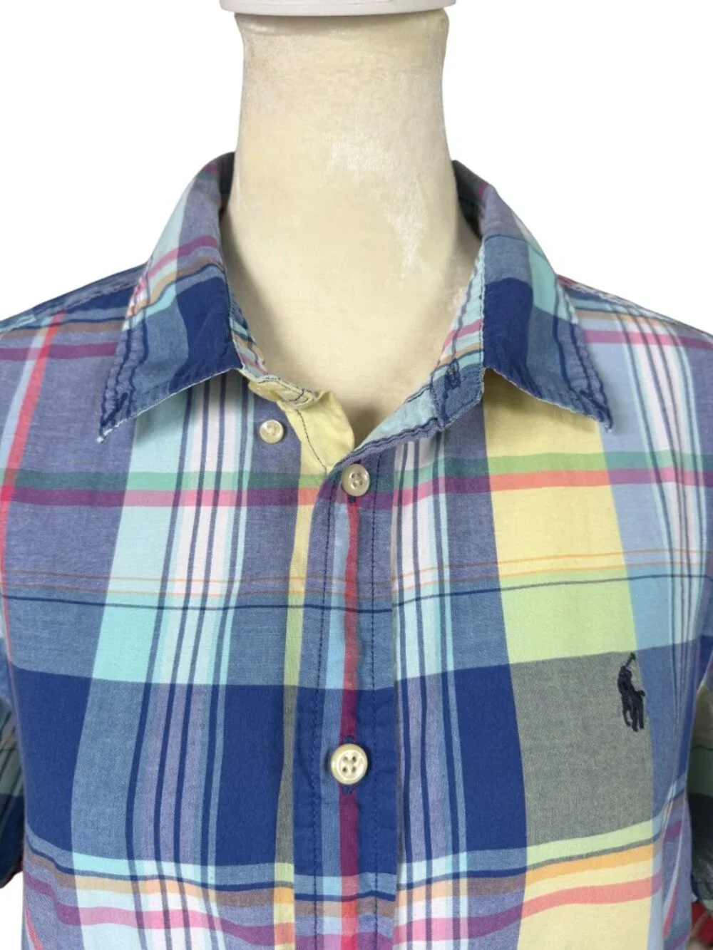 Ralph Lauren boys XL 18-20 plaid short sleeve collared button down shirt
